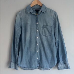 J.Crew Chambray Button Down Shirt Light Blue Size 4